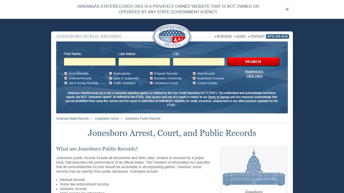 Jonesboro Arrest and Public Records | Arkansas.StateRecords.org